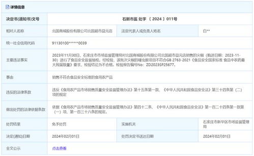 石家庄一知名超市销售不合格食品被查